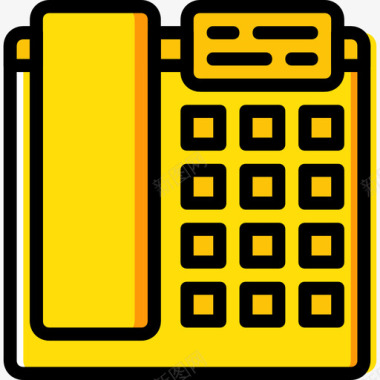 电话办公室8黄色图标图标