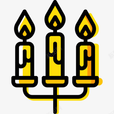 蜡烛冬天黄色图标图标