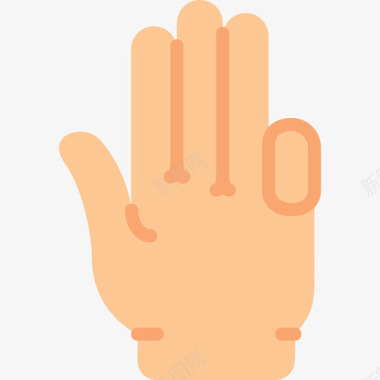 手势手势6平淡图标图标