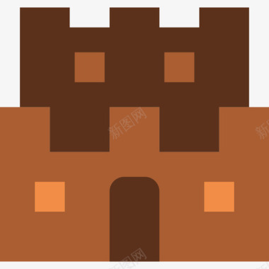 城堡游戏资产公寓图标图标