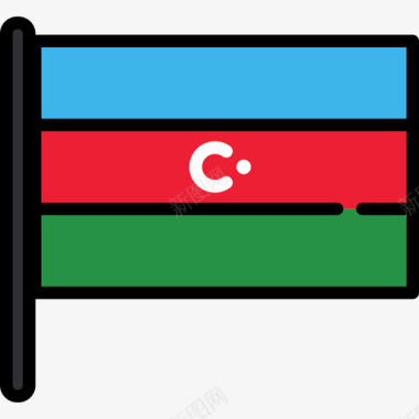阿塞拜疆国旗收藏2桅杆图标图标
