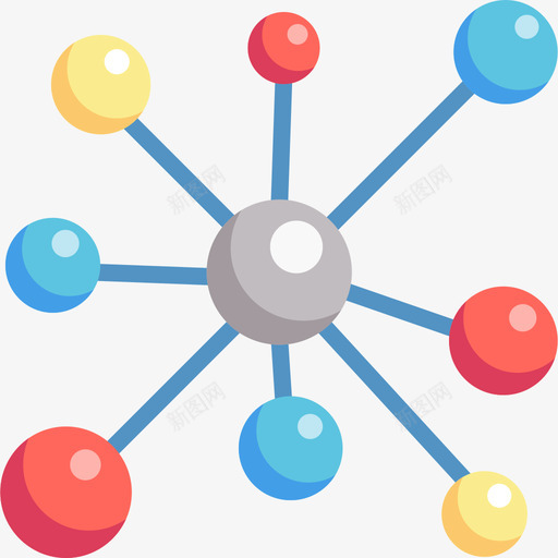 原子化学6平面图标svg_新图网 https://ixintu.com 化学6 原子 平面