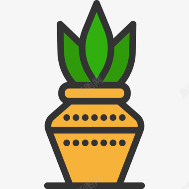 植物表盘元件2线性颜色图标图标