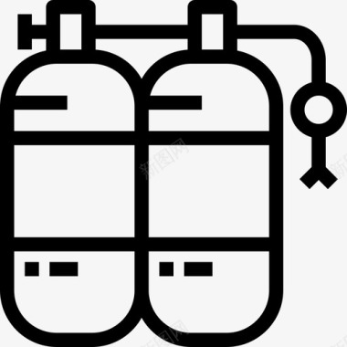 氧气罐夏季3线性图标图标