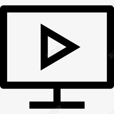 视频播放器商业字形线性图标图标