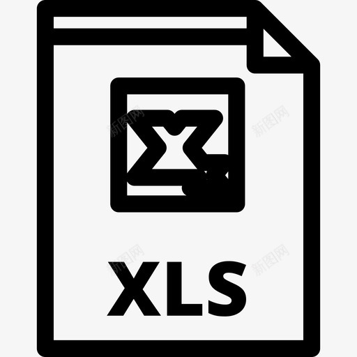 Xls文件类型3线性图标svg_新图网 https://ixintu.com Xls 文件类型3 线性