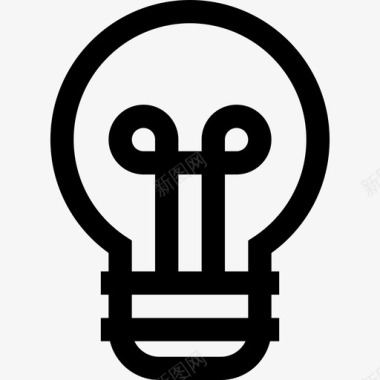 灯泡创业和新业务2线性图标图标