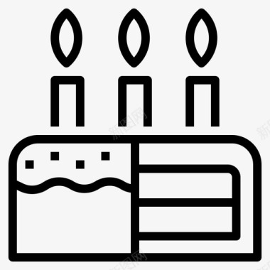 生日蛋糕烘焙面包店图标图标