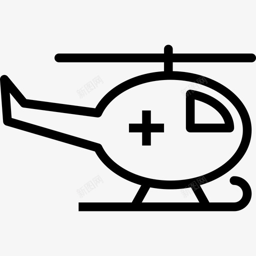 直升机医疗2号直线型图标svg_新图网 https://ixintu.com 医疗2号 直升机 直线型
