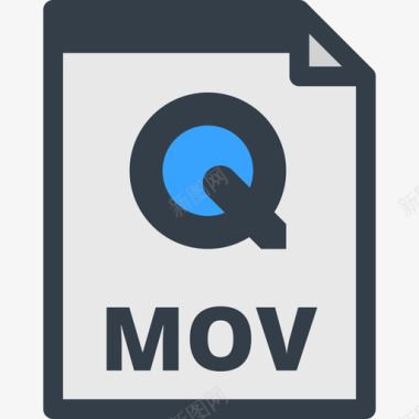 Mov文件类型2线性颜色图标图标