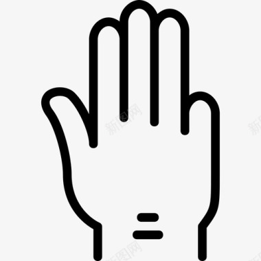 手指手势5线性图标图标