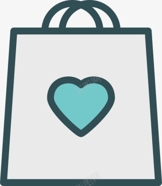 购物袋love3线性颜色图标图标