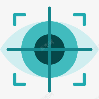 眼球追踪虚拟现实3平面图标图标