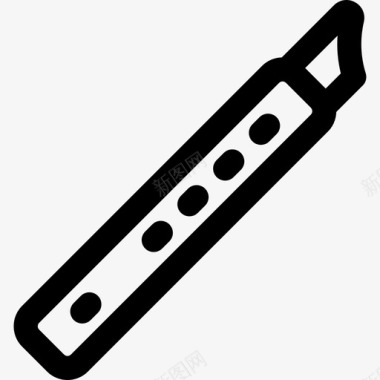 长笛乐器7线状图标图标