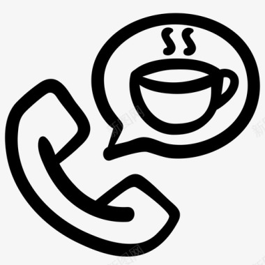 咖啡服务电话送货图标图标