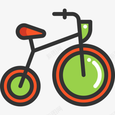 自行车儿童元素线条颜色图标图标