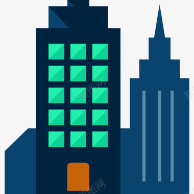 城市景观商务8公寓图标图标