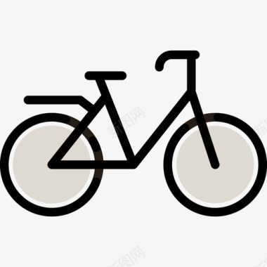 自行车时髦风格3线性颜色图标图标