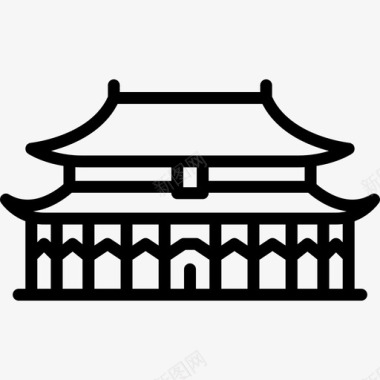 紫禁城中国6直线图标图标