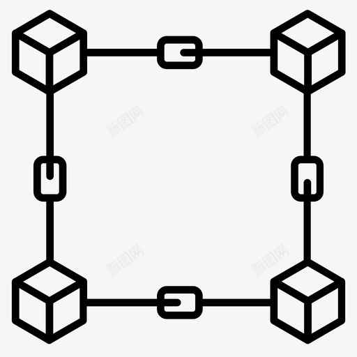 区块链连接加密货币图标svg_新图网 https://ixintu.com 加密货币 区块链 技术 连接