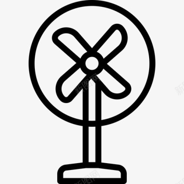 风扇家用电器套装直列式图标图标
