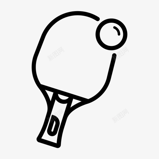 乒乓球球球棒图标svg_新图网 https://ixintu.com 乒乓球 桌子 球 球棒
