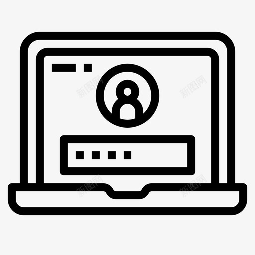 登录帐户授权图标svg_新图网 https://ixintu.com 安全 帐户 授权 登录 笔记本电脑 网络开发
