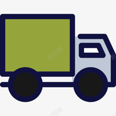 送货车商务15线性颜色图标图标