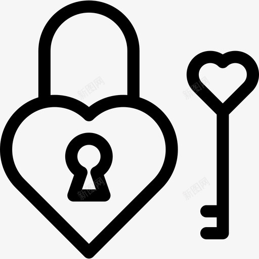 挂锁工具和器具线性浪漫元素图标svg_新图网 https://ixintu.com 工具和器具 挂锁 线性浪漫元素