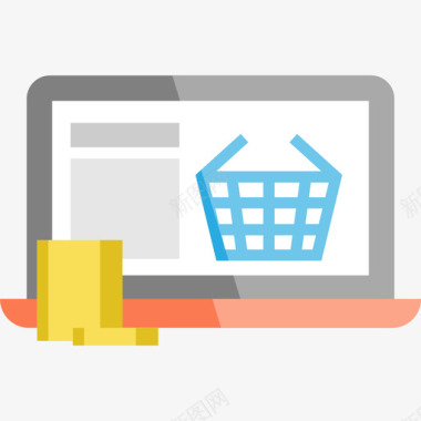 网店电子商务和购物元素持平图标图标