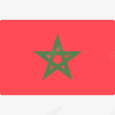 摩洛哥国际旗帜长方形图标图标