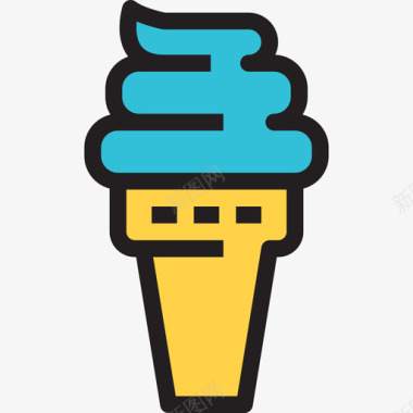 冰淇淋夏季2线性颜色图标图标