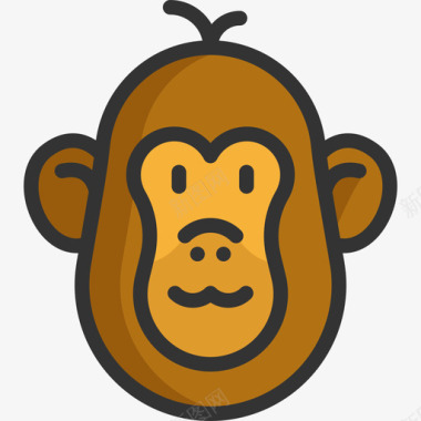 猴子马戏团4线性颜色图标图标