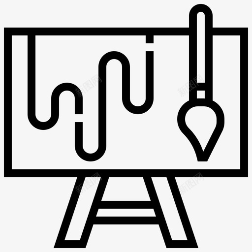 美术板美术架毛笔图标svg_新图网 https://ixintu.com 教育 教育线 毛笔 美术板 美术架