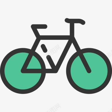 自行车生态色线条色图标图标