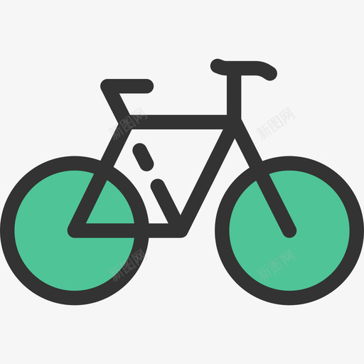 自行车生态色线条色图标svg_新图网 https://ixintu.com 生态色 线条色 自行车