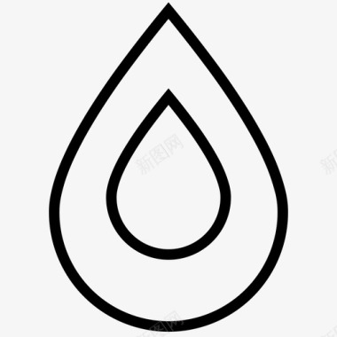 重叠水滴血液水滴图标图标