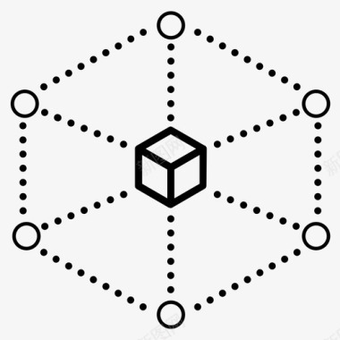 区块链连接加密货币图标图标