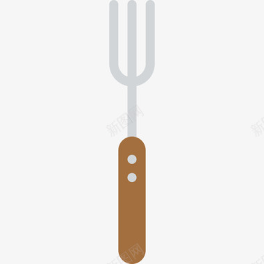 叉子烹饪套装扁平图标图标