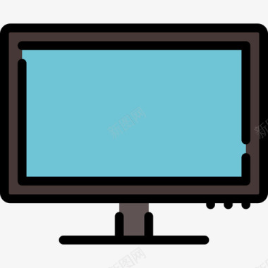 电视屏幕传播与媒体3线性彩色图标图标