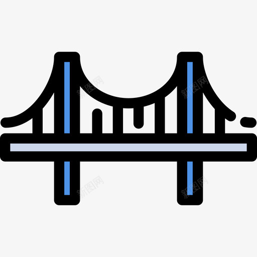 桥城市包装颜色线颜色图标svg_新图网 https://ixintu.com 城市包装颜色 桥 线颜色