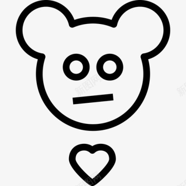 泰迪熊情人节系列直系图标图标