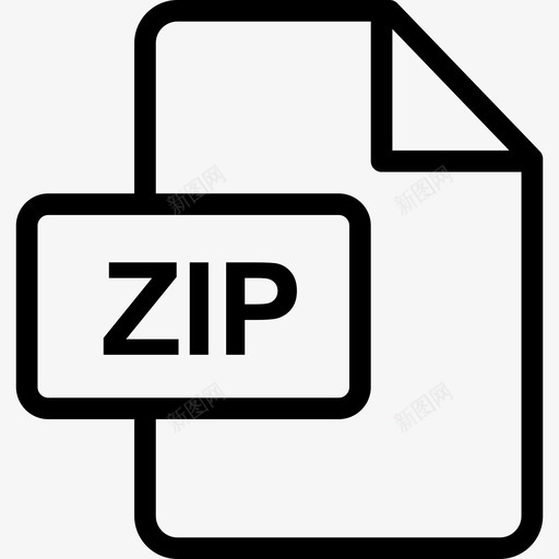 Zip文件类型线性图标svg_新图网 https://ixintu.com Zip 文件类型 线性