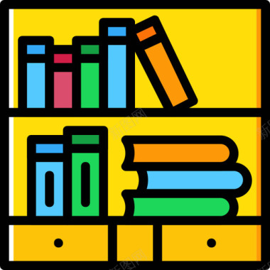 图书馆教育6黄色图标图标