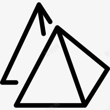 金字塔位置5直线图标图标