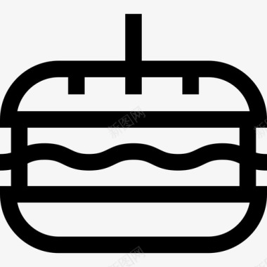 三明治食品和餐厅收藏直系图标图标