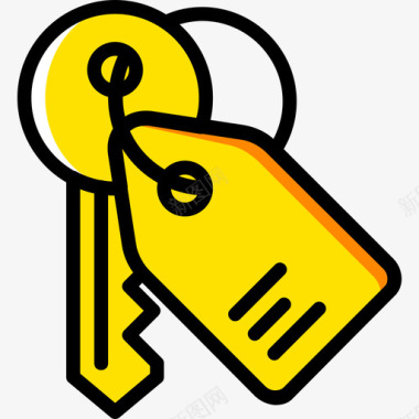 房子钥匙房地产11号黄色图标图标