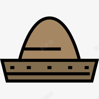 墨西哥帽墨西哥元素8线性颜色图标图标