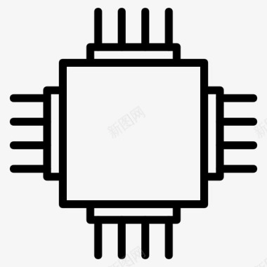 电子电路微处理器图标图标