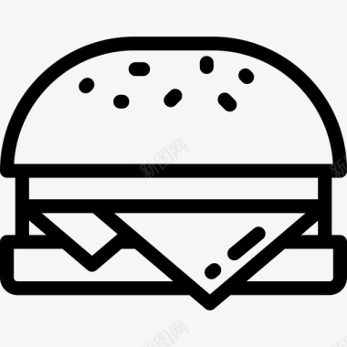 奶酪汉堡食品和餐厅直系图标图标